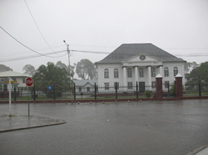 image: Neve Shalom synagogue during the storm
