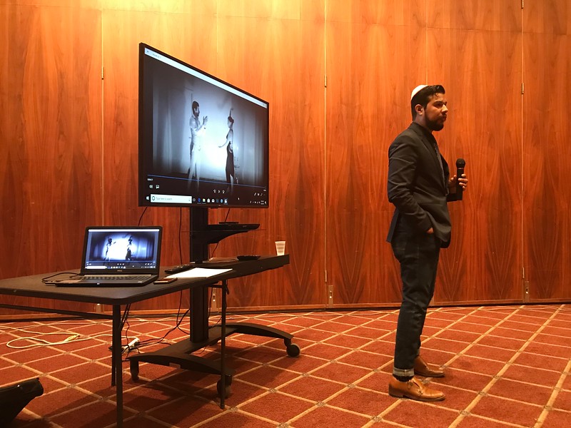 Jonatas Chimen speaking last month; photo by Shirley Sztajnman