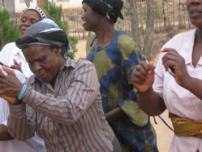 Lemba women greet Sandy and Jack with singing and dancing at Mapakomhere Photo by Jack Zeller